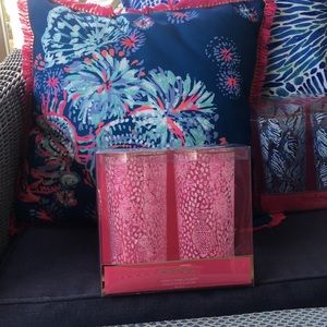 NIB Lilly Pulitzer Acrylic Hi-Ball Glasses Heart